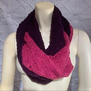 Collection Eighteen Pink Purple Knit Infinity Scarf Winter Y2K Cozy Barbie Elena